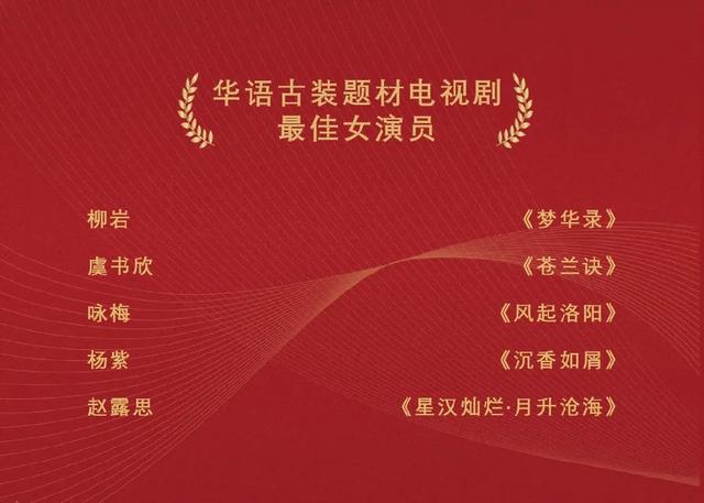 杨紫和赵露思同台，华鼎奖入围名单公布