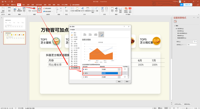 如何在PPT中插入图表，单元格怎么嵌入图片（ppt制作分享-小清新商务数据图表）