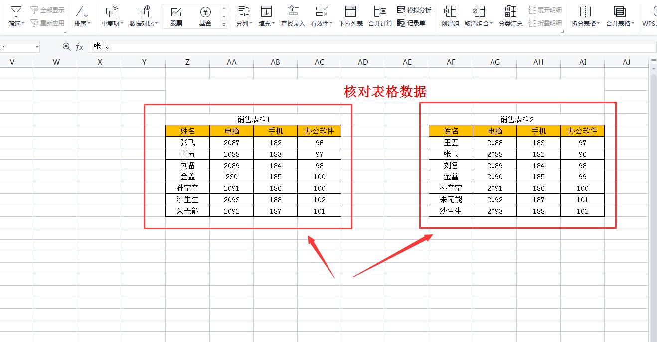 excel对比两列数据重复项，excel怎么比较两组或两列数据的相同项和不同项（如何快速核对或者合并计算2个Excel表格中数据）