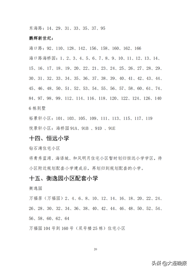 2022年大连甘井子区各所中学指标，甘井子区中小学学区划分