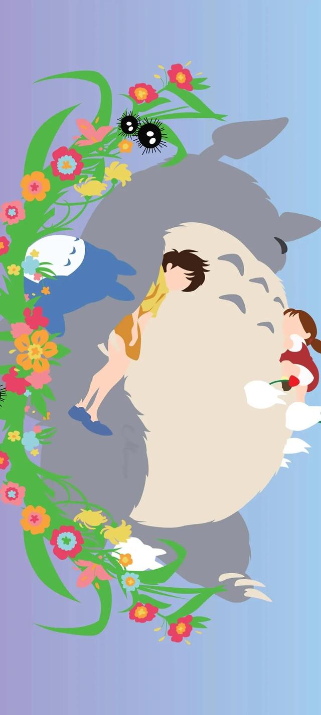 龙猫壁纸高清大图(龙猫全面屏手机壁纸)