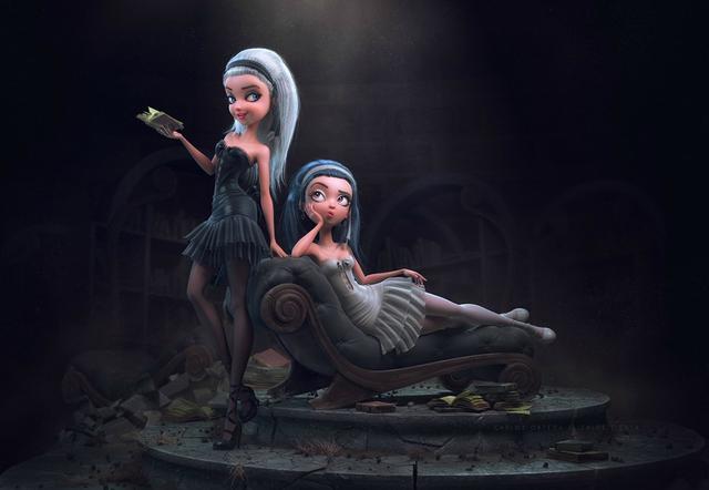 3d女孩图,3d动漫图片古装游戏(可爱与性感并存的3d版小姐姐插画)