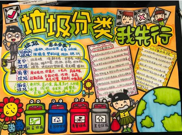 垃圾分类宣传画儿童画，垃圾分类宣传绘画简单（2022最新垃圾分类手抄报+环保儿童画）