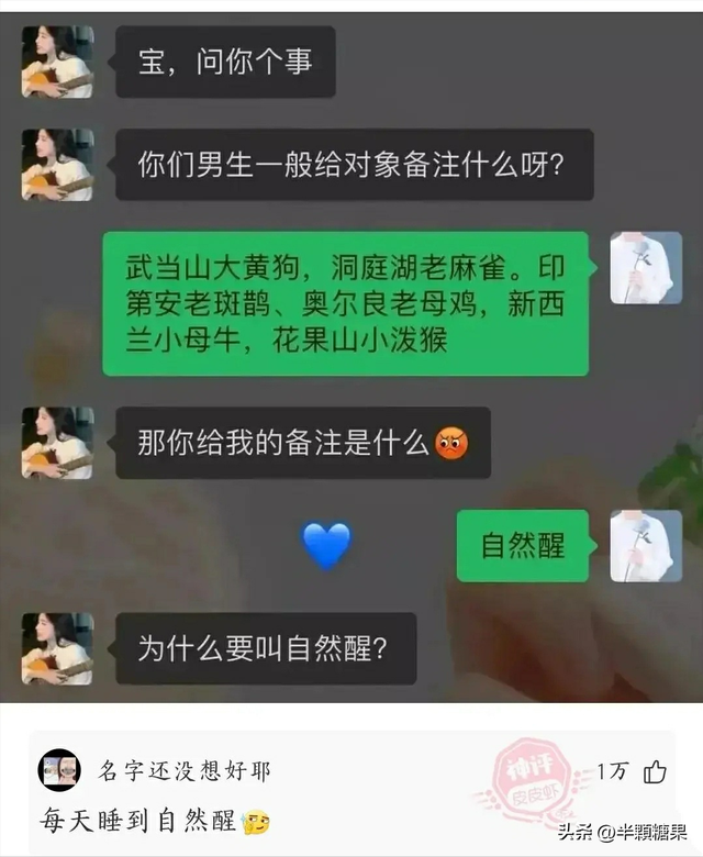 给喜欢的女生备注，女生给喜欢的人特别备注（你们男生一般给女朋友备注的都有什么呀）