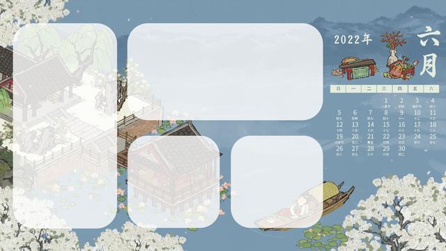 电脑原始桌面壁纸，电脑桌面怎么恢复原始壁纸（趣味古风电脑桌面分区壁纸）