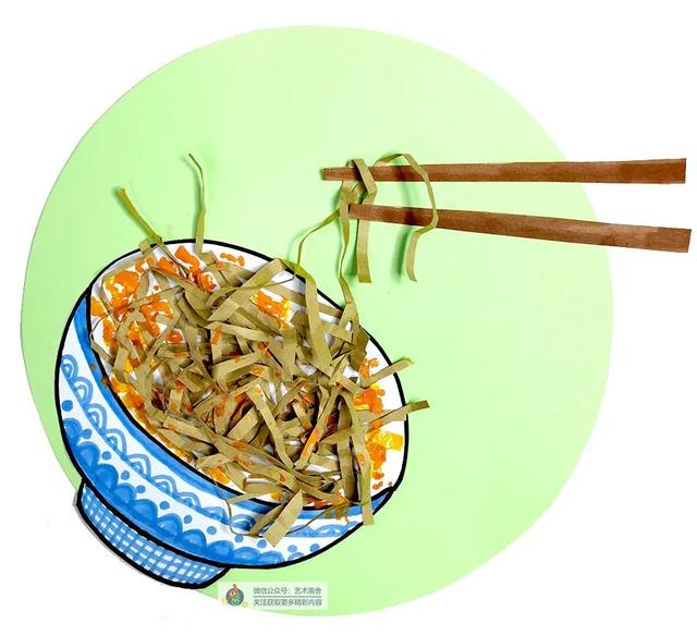 面条简笔画图片，面条怎么画简单又好看（综合创意画--一碗可口的面条）