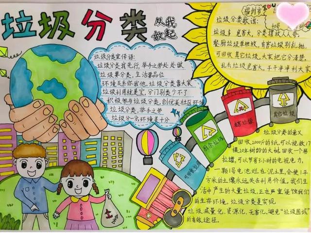 垃圾分类宣传画儿童画，垃圾分类宣传绘画简单（2022最新垃圾分类手抄报+环保儿童画）
