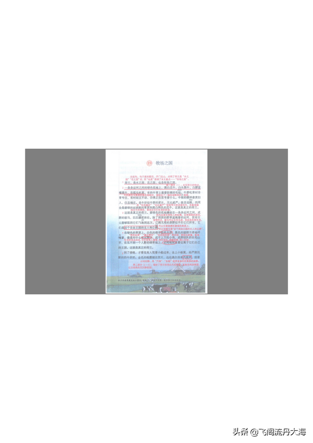 扳组词，报组词（小学五年级语文19课《牧场之国》课堂笔记、练习题及阅读题）