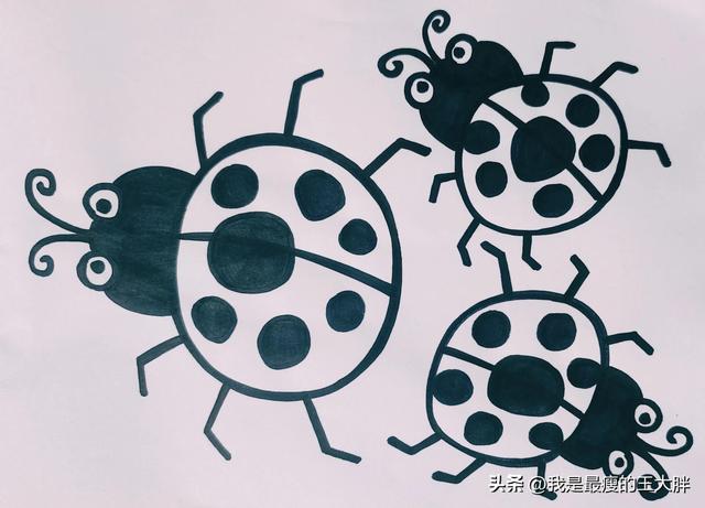 瓢虫简笔画，可爱的瓢虫简笔画（七星瓢虫儿童画教学）