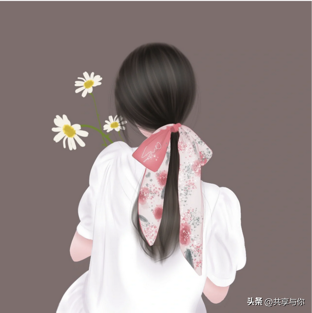 侧脸图片女生唯美，侧脸女生头像唯美微信（超美超温柔的手绘女生背影头像手绘女生背影头像）