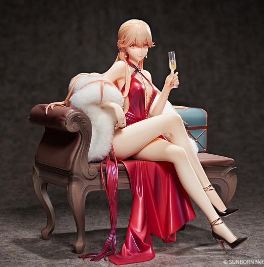 二次元少女团所有手办，烈焰红裙配香槟——这样绝美的少女手办你见过吗