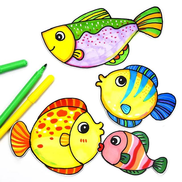 儿童创意画教程100课，儿童创意画教程100课儿童绘画（秋季幼儿艺术课程《网住一兜鱼》）