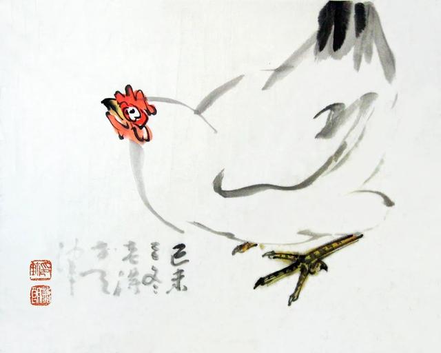 如何画牛,萧朗笔下的鸡:雄鸡赳赳(怎么画牛最简单最好看)