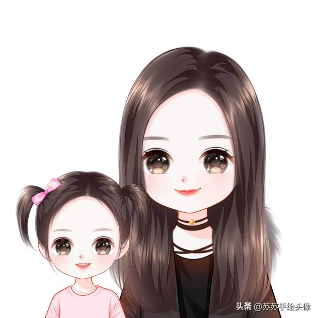 母亲节图片卡通，母亲节图片卡通人物（温馨幸福的亲子卡通头像）