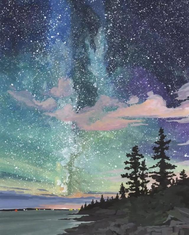 水粉风景写生步骤图，水粉风景画初学者（Akouri）