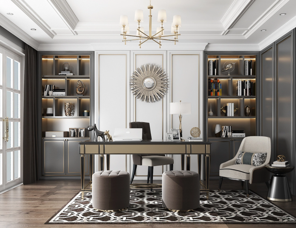 10平方小书房装修风格,10平米书房布置图(超赞的书房装修设计)