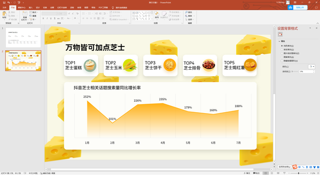 如何在PPT中插入图表，单元格怎么嵌入图片（ppt制作分享-小清新商务数据图表）