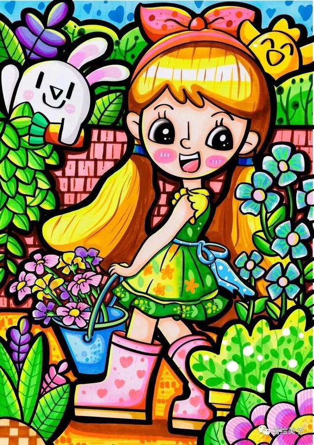 马克笔绘画风景，简单的风景画教程马克笔（创意儿童画—巧手绘画美丽的马克笔风景绘画）