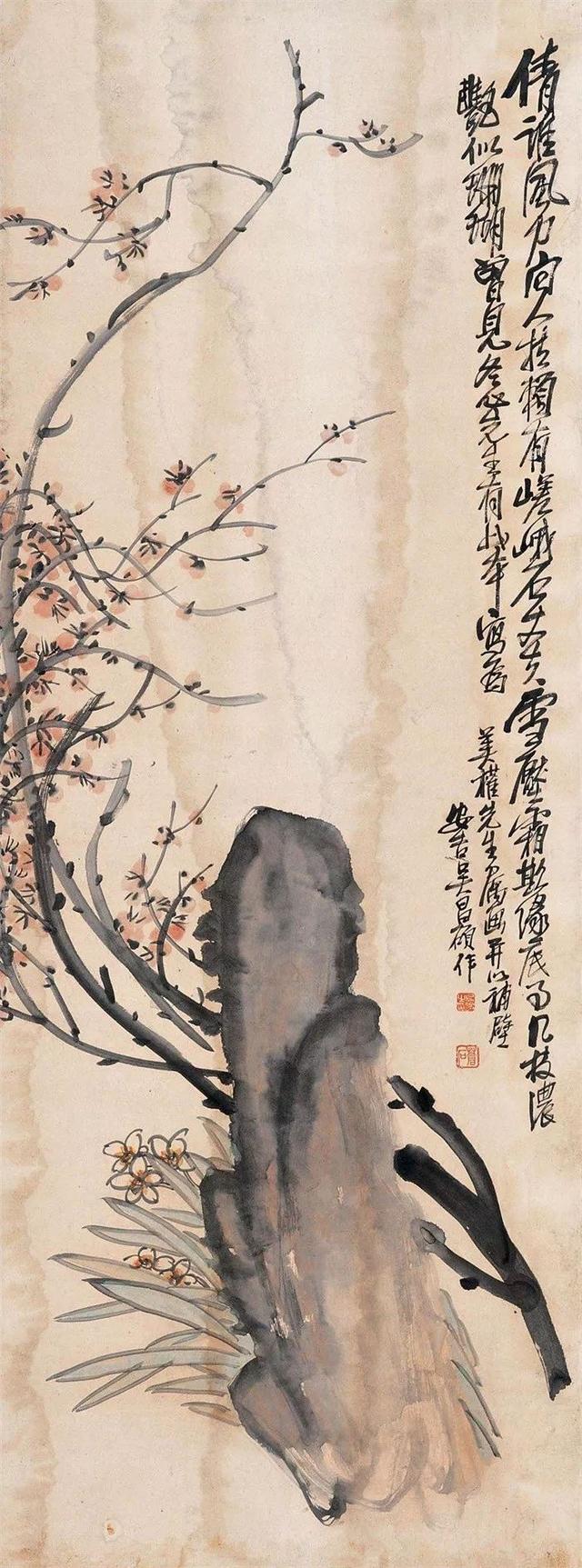 吴昌硕作品欣赏，吴昌硕晚年的花鸟册页欣赏（腕底风雷——吴昌硕书画200幅超高清合集）