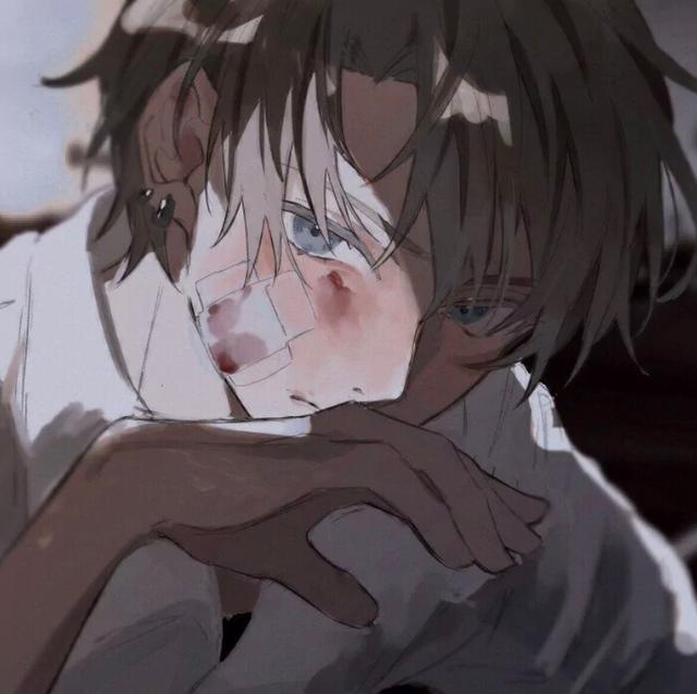 二次元男生头像，二次元丧系男头/黑白微信（有点丧的男生动漫头像）