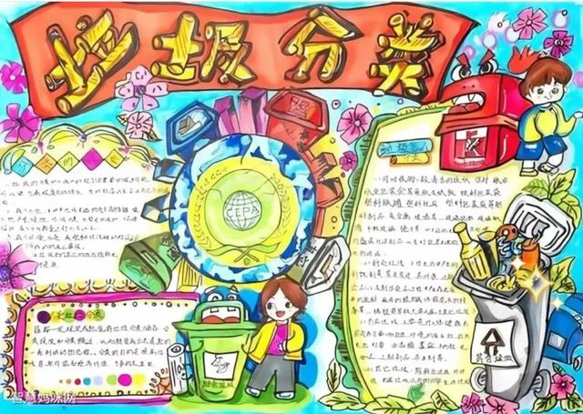 垃圾分类宣传画儿童画，垃圾分类宣传绘画简单（2022最新垃圾分类手抄报+环保儿童画）