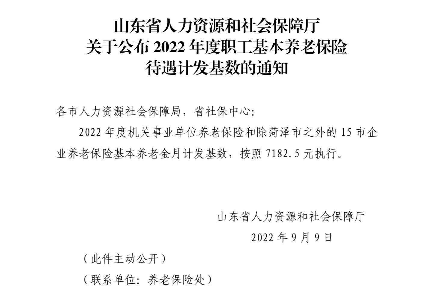 养老金2022年最新消息（山东今年养老金计发基数为7218.5元）