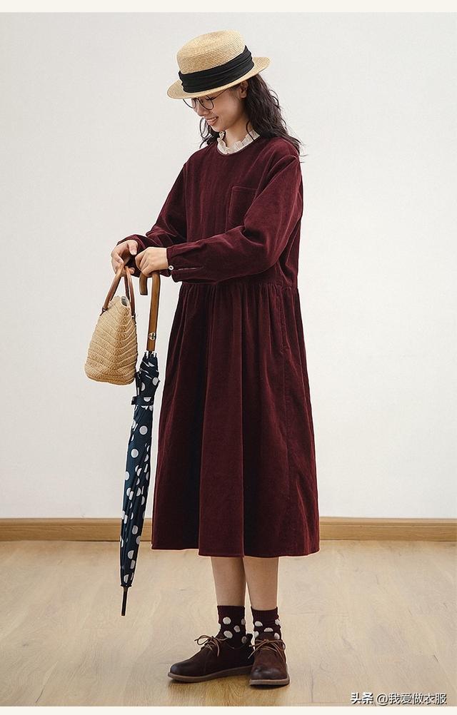 娃娃服装制作教程，娃娃衣服制作过程简单（文艺风灯芯绒娃娃裙裁剪图）