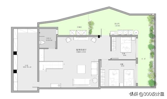 平面构成设计作品欣赏复杂，1000㎡现代四合院