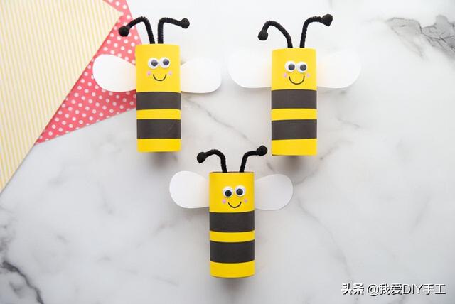 怎么做手工作品，小学生手工作品怎么做（用卫生纸卷纸筒制作的小蜜蜂）