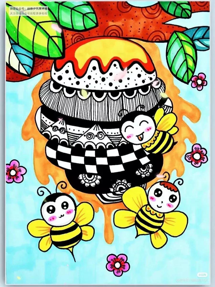 手工作品图片大全,手工作品图片大全简单(创意手工制作 线描 马克笔