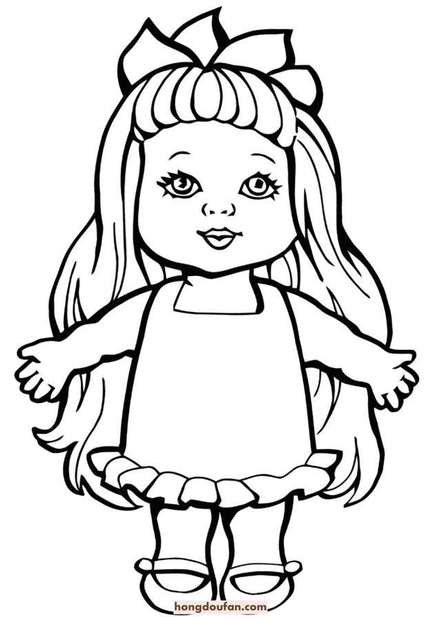 一分钟简笔画—跟我一起画婴儿，儿童简笔画一步一步教的（10张可爱的洋娃娃卡通涂色简笔画）