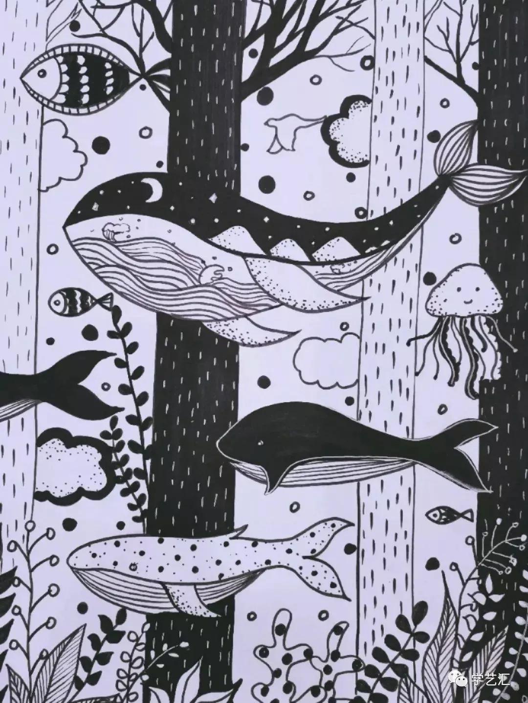 手工作品图片大全,手工作品图片大全简单(创意手工制作 线描 马克笔