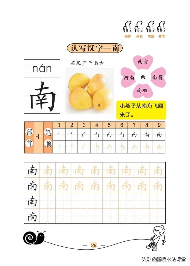 24个笔画顺序表，四的笔顺（小学一年级预备班汉字基本技能之认识汉字15～24）