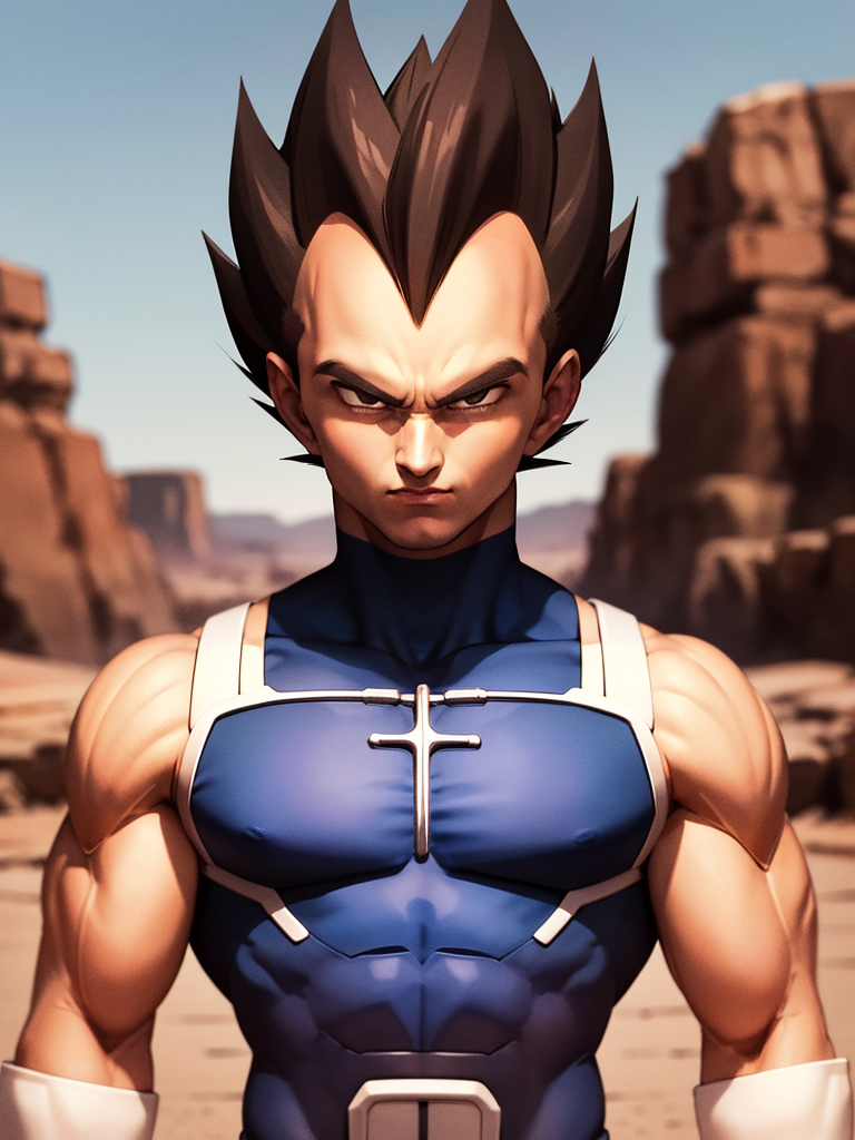 贝吉塔是宇宙战斗民族赛亚人的王子,发型奇特,脸上始终带着一股傲慢和