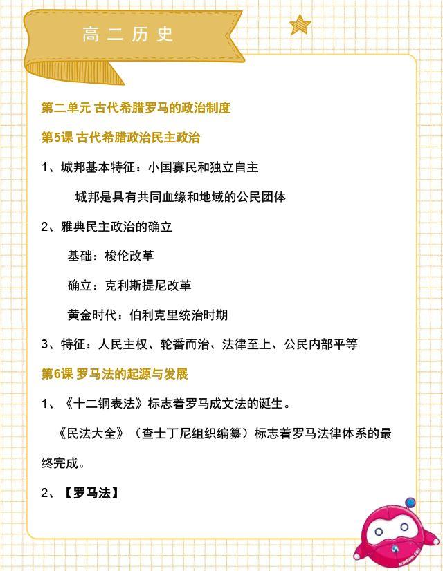 高一历史复习资料，历史复习必备资料