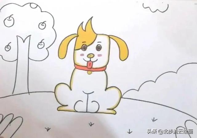 小狗怎么画简笔画，简笔画动物（简单易学的小狗儿童绘画步骤）