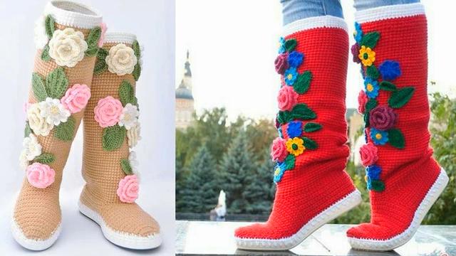 钩鞋子教程从头到尾纯色，像我这样手工钩编一双