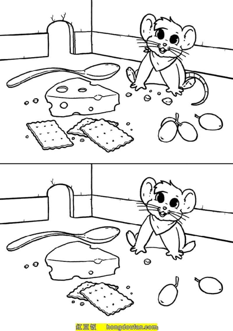 10张找不同幼儿游戏图片!扫雪汽车抛锚长颈鹿猴子大象找不同