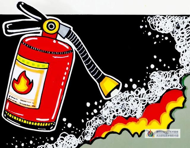 消防员灭火简笔画，消防员灭火简笔画图片大全（综合创意画--呲呲呲）