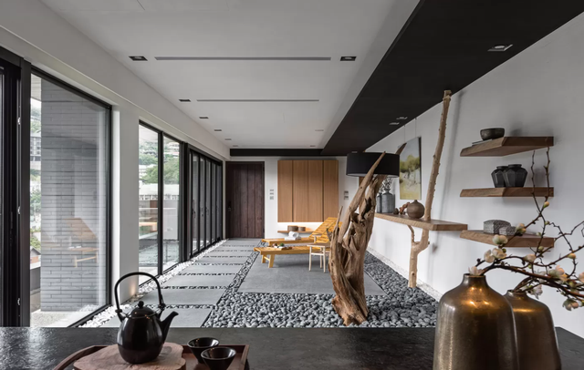 客厅地砖铺贴效果图，卫生间瓷砖花片效果图（没院子也能有室内景观）