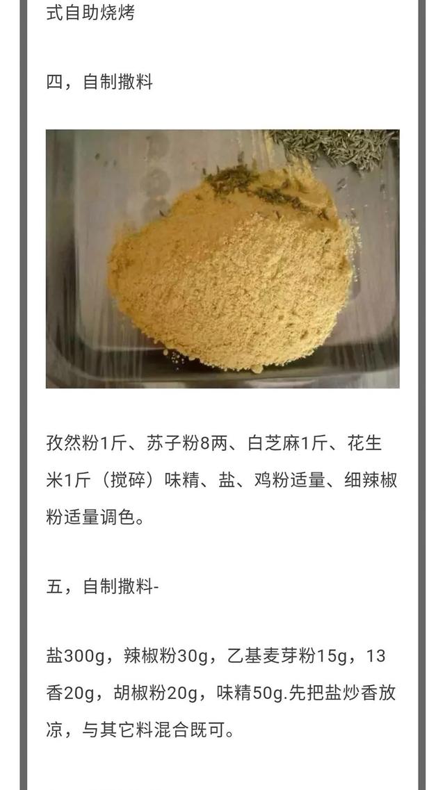 烧烤料怎么配，“17种烧烤撒料”的精准配比