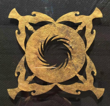 四鸟绕日的含义，四鸟绕日是什么标志（一套12个四鸟奔日图案金箔）