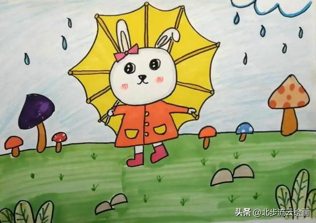 怎么画兔子，怎么画兔子女孩（儿童画教程：小兔子）