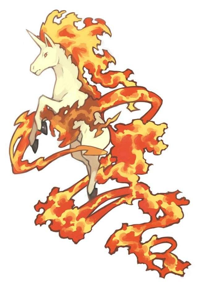 烈焰马就是典型的火系精灵的代表,高速奔跑的身姿带上熊熊燃烧的火焰