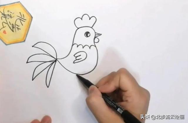 鸡的简笔画的画法，鸡的简笔画（儿童简笔画教程：公鸡）