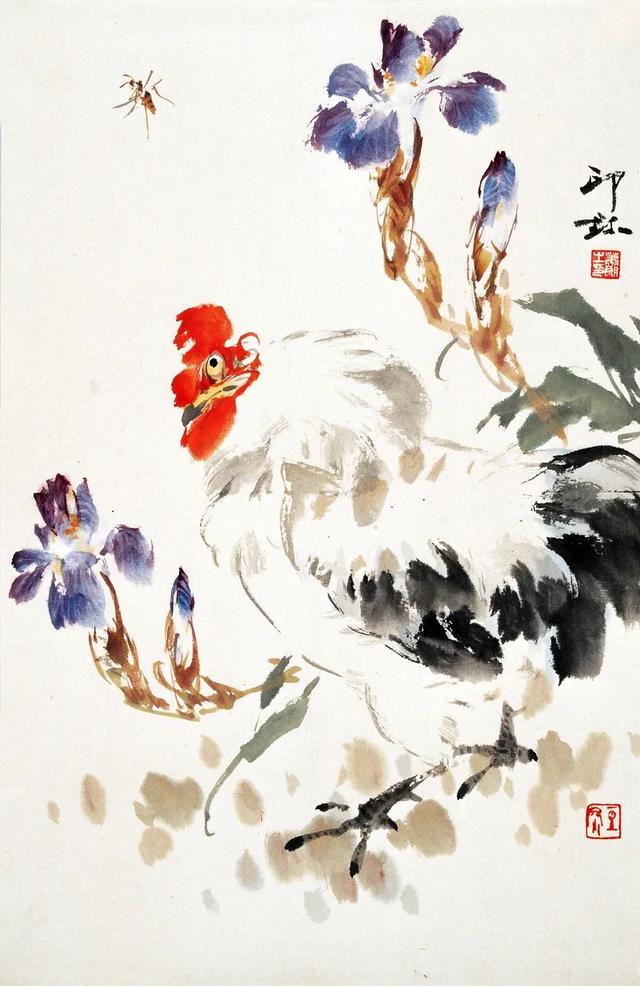 如何画牛,萧朗笔下的鸡:雄鸡赳赳(怎么画牛最简单最好看)