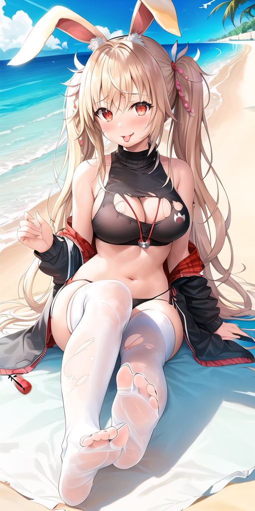 夏天的画怎么画简单又漂亮，夏天简笔画怎么画（AI绘画 海边夏日3）