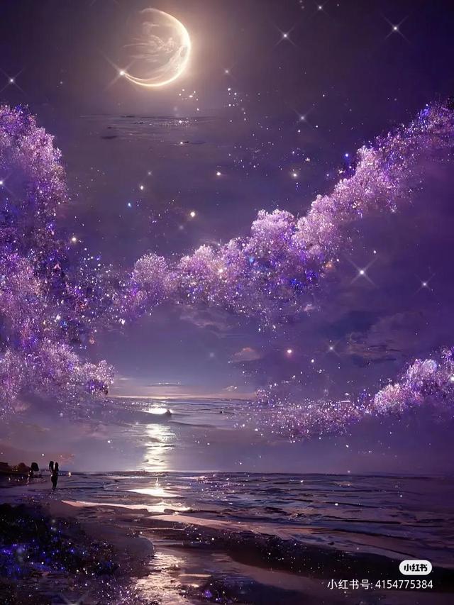 星空紫系,星空紫的颜色(手绘紫色星空图片)
