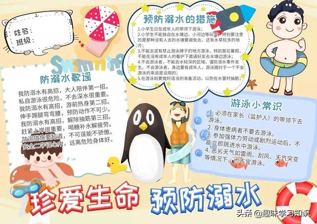 画一张最简单的防溺水手抄报，简单防溺水手抄报怎么画（防溺水安全教育小报大全）