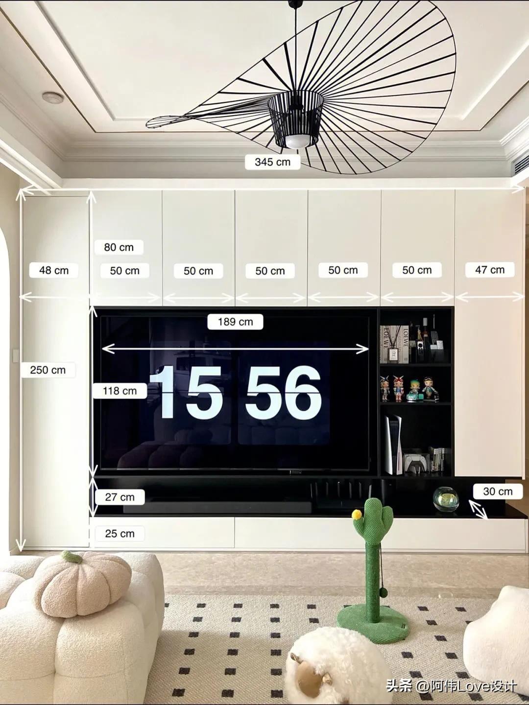 电视机标准尺寸一览表，电视机尺寸有哪些（30多款电视背景墙尺寸）